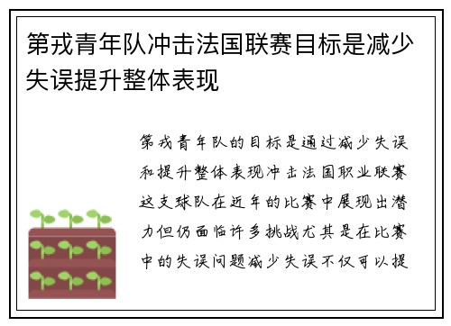 第戎青年队冲击法国联赛目标是减少失误提升整体表现